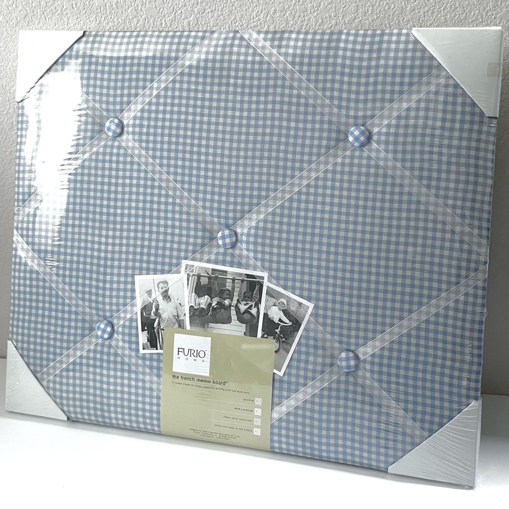 Y2k Large French photo board  Blue gingham